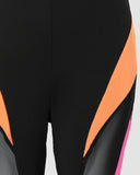 Colorblock Contrast Mesh Crop Top & High Waist Pants Set