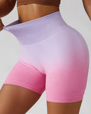 Tie Dye Print Ombre Butt Lifting Seamless Active Shorts