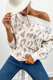 off shoulder leopard sweater