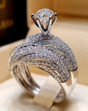 1pc Rhinestone Hollow Layered Ring Wedding Bridal Jewelry