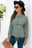 striped button up hoodie