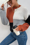 color block chunky sweater