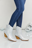 forever link glitter pointed toe booties in silver
