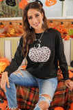 leopard pumpkin graphic sweatshirt