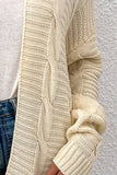 ribbed cable knit open front duster cardigan
