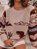 dinosaur print long sleeve sweater
