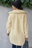 button down pocketed teddy coat