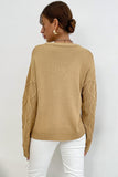 round neck cable knit sweater