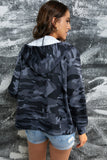 camouflage zip up long sleeve hoodie