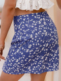 ditsy floral side slit mini skirt