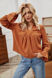 frill trim gathered detail flounce sleeve top