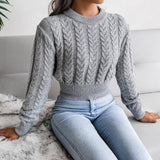 cable knit cropped sweater