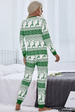reindeer and snowflake print pajama set