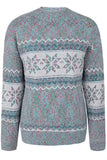 snowflake print long sleeve sweater