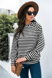 striped raglan sleeve hoodie