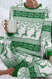 reindeer and snowflake print pajama set