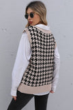 houndstooth v neck knit vest