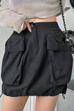 Casual Solid Draw String Skinny High Waist Conventional Solid Color Skirts