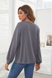 button trim v neck knitted pullover