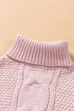 ribbed trim turtleneck pullover sweater