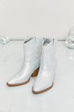 forever link glitter pointed toe booties in silver