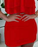 Rose Detail Halter Top & Skirt Set