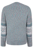 snowflake print long sleeve sweater