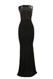 Sexy Formal Patchwork Hot Drilling Hollowed Out O Neck Long Dress Dresses
