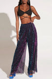 Casual Patchwork Basic Regular High Waist Conventional Patchwork Trousers