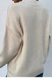 cutout shoulder rib knit sweater