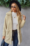 button down pocketed teddy coat