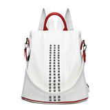diamonds leather anti theft backpack