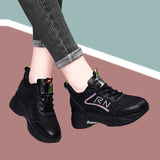 air mesh lace up color contrast sneakers