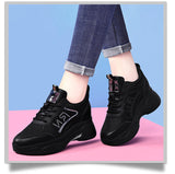 air mesh lace up color contrast sneakers