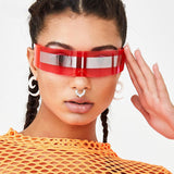futuristic wrap around one piece retro sunglasses