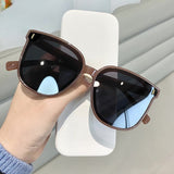 classic tinted acrylic frame square sunglasses