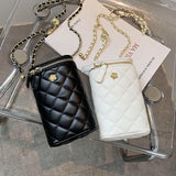 quilted pu leather crossbody tote chain purses