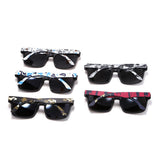 polarized eye catching painting temples play cool sun glasses with case