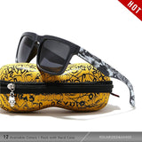 polarized eye catching painting temples play cool sun glasses with case