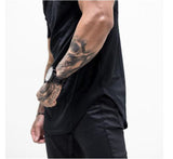 cotton patchwork short sleeve bodybuilding t shirt