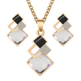 crystal pendants necklace earrings wedding set