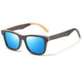 wood polarized black skateboard square sunglasses