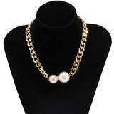 pearl cuban chains necklace