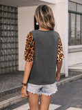 leopard print round neck t shirt