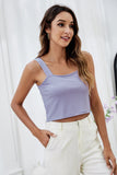 scoop neck cropped tank