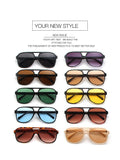 vintage oversized double bridge square sunglasses