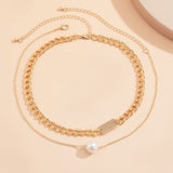 alloy metal thick clavicle chain choker necklace