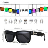 revamp square photochromic sunglasses with box