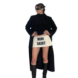 letter print high waist mini skirt