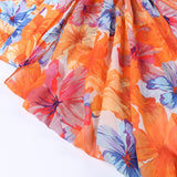 tube pleated cascading floral dress